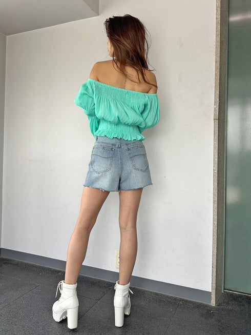 ヘムカットオフショートパンツ